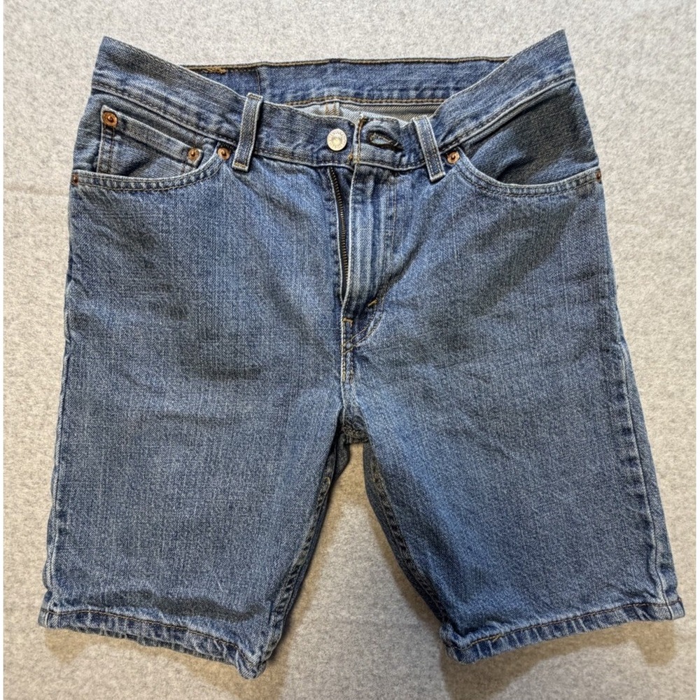 Vintage Levi's 505 Reg Fit Denim Jean Shorts Mens Sz 30 Med Wash Blue Y2K Dad